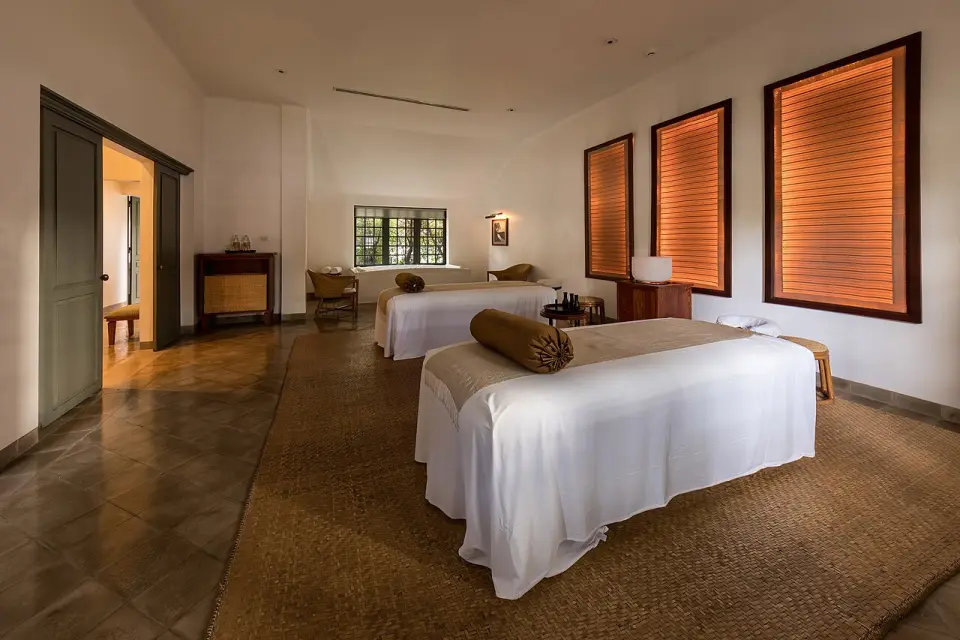 A massage room at a spa in Luang Prabang