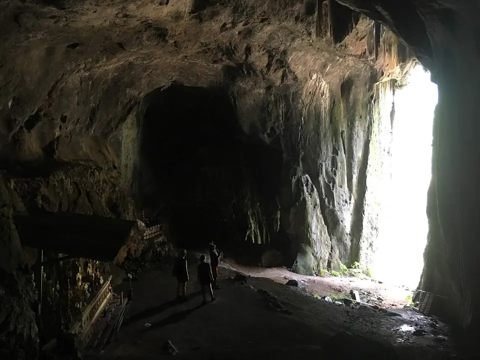 A cave in the limestone cliffs near Nong Khiaw